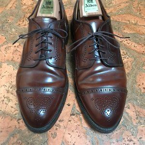 Alden shell cordovan  medallion capped-toe blucher